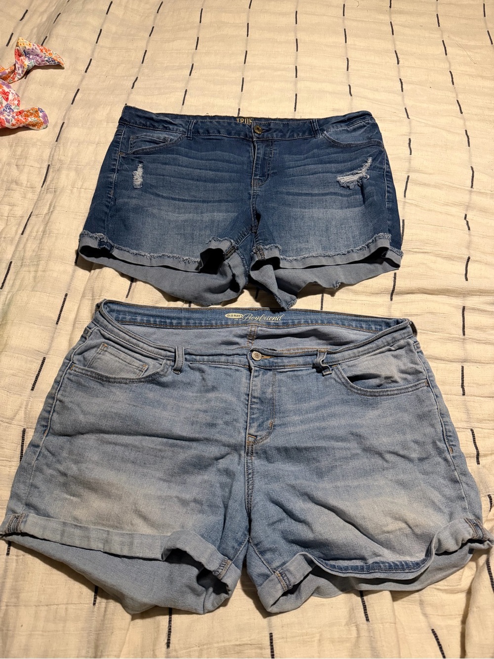 Two-Pair Denim Shorts Set - Blue and Light Blue
